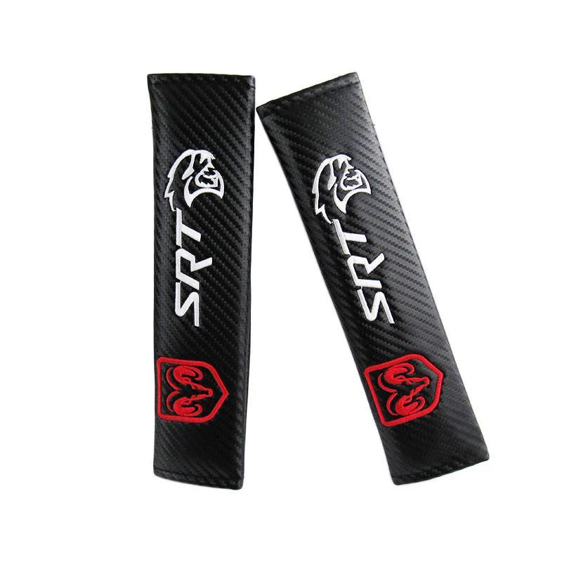 Dodge SRT Hellcat Set of Carbon Look Seat Belt Cover X2 with Side Fenders Bumper Rear Trunk Scratch Guard - Image 6