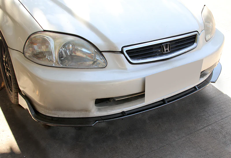 For 1996-1998 Honda Civic JDM CS-Style Carbon Look Front Bumper Body Splitter Spoiler Lip 3PCS - Image 5