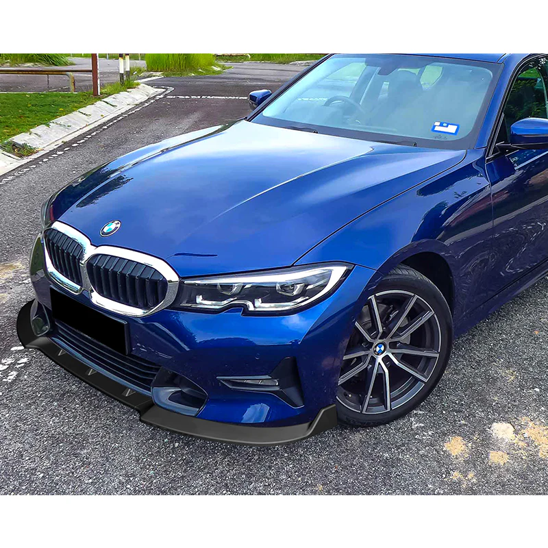 For 2019-2022 BMW G20 G21 3-Series Sport-Line Matte Black Front Bumper Body Splitter Spoiler Lip 3PCS - Image 5
