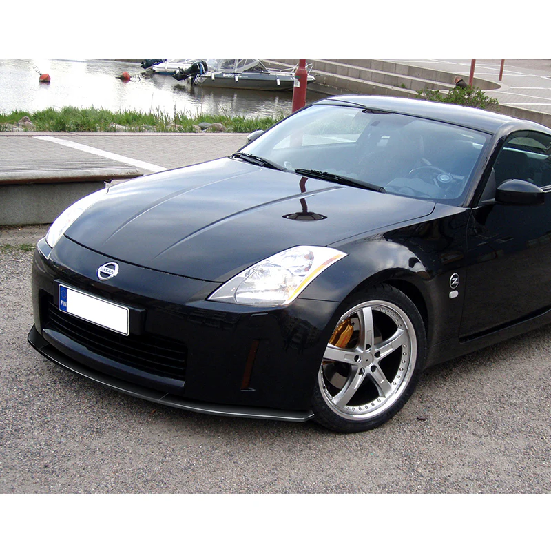 For 2003-2005 Nissan 350Z Z33 CT-Style Painted Black Front Bumper Body Splitter Spoiler Lip 3PCS - Image 5