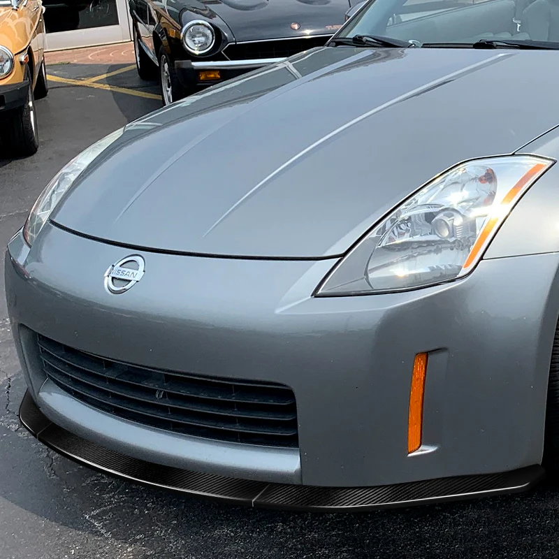 For 2003-2005 Nissan 350Z Z33 CT-Style Carbon Fiber Front Bumper Body Splitter Spoiler Lip 3PCS - Image 5
