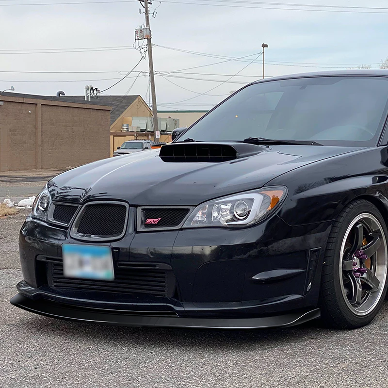For 2006-2007 Subaru Impreza WRX STi S204 Painted Black Front Bumper Body Splitter Spoiler Lip 3PCS - Image 5