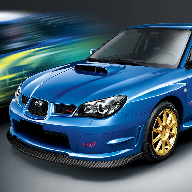 For 2006-2007 Subaru Impreza WRX STi S204 Carbon Look Front Bumper Body Splitter Spoiler Lip 3PCS - Image 5