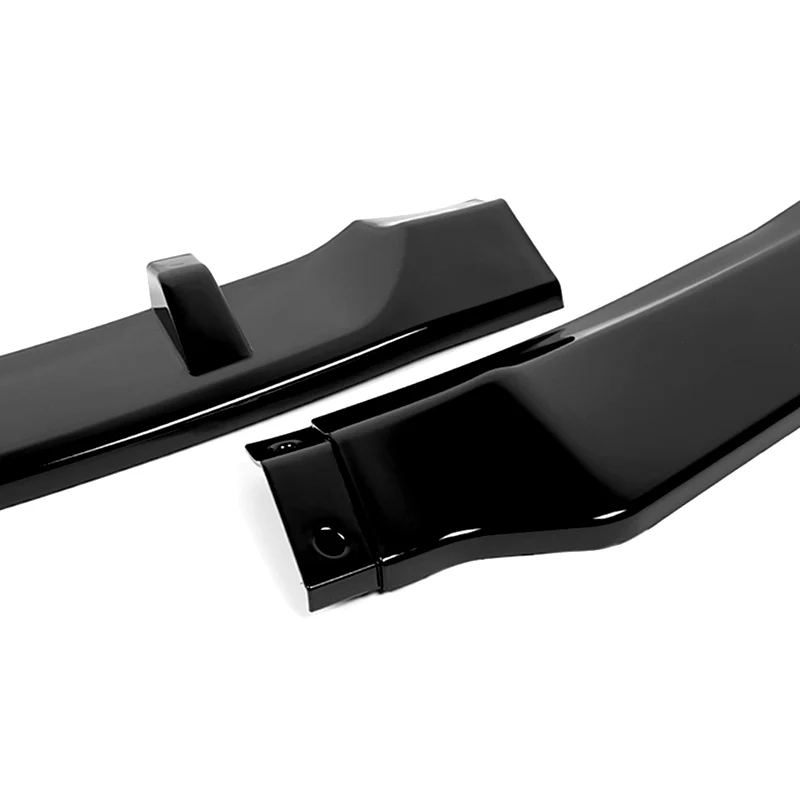For 2006-2008 BMW E90 E91 3-Series H-Style Painted Black Front Bumper Body Splitter Spoiler Lip 3PCS - Image 2