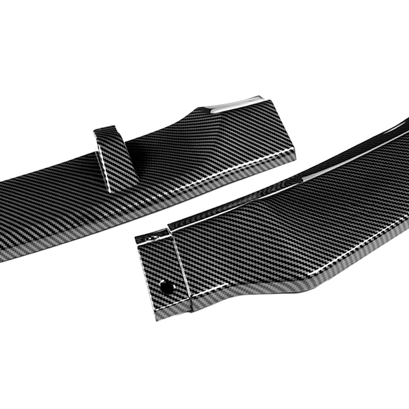 For 2006-2008 BMW E90 E91 3-Series H-Style Carbon Look Front Bumper Body Splitter Spoiler Lip 3PCS - Image 2