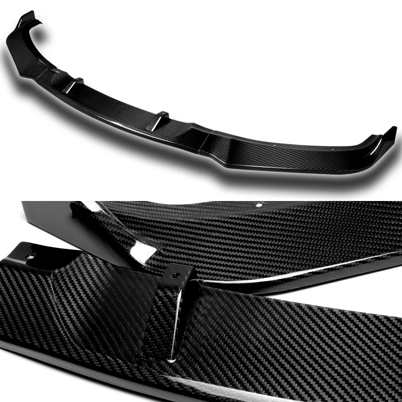 For 2006-2008 BMW E90 E91 3-Series H-Style Carbon Fiber Front Bumper Body Splitter Spoiler Lip 3PCS - Image 2