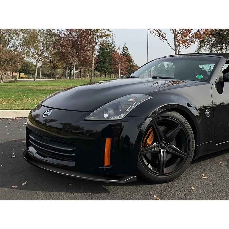For 2006-2009 Nissan 350Z GT-Style Painted Black Front Bumper Body Splitter Spoiler Lip 3PCS - Image 5