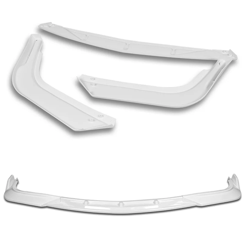 For 2008-2013 Infiniti G37 Coupe Painted White Sport Front Bumper Body Splitter Spoiler Lip 3PCS - Image 2