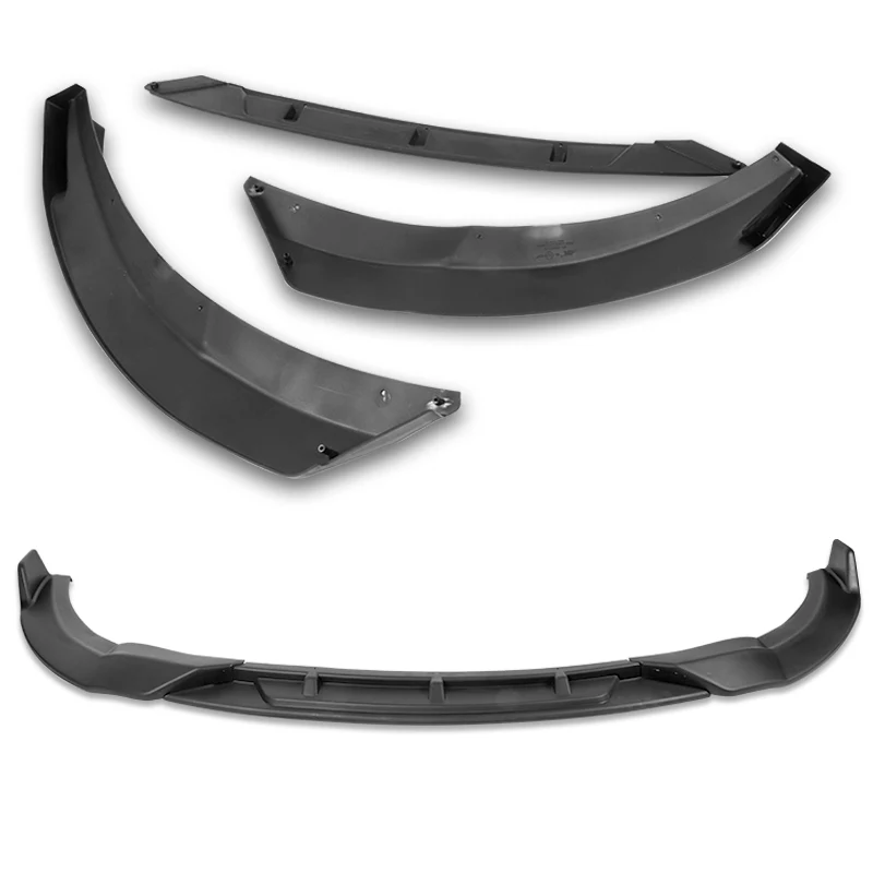 For 2011-2014 Hyundai Sonata STP-Style Matte Black Sport Front Bumper Body Splitter Spoiler Lip 3PCS - Image 3