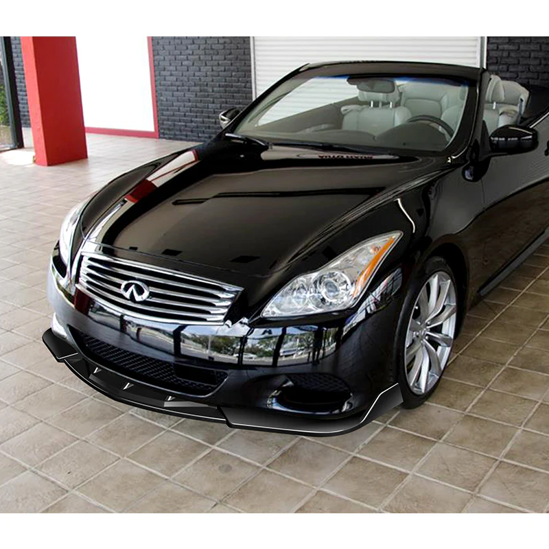 For 2008-2013 Infiniti G37 Coupe Painted Black Sport Front Bumper Body Splitter Spoiler Lip 3PCS - Image 5