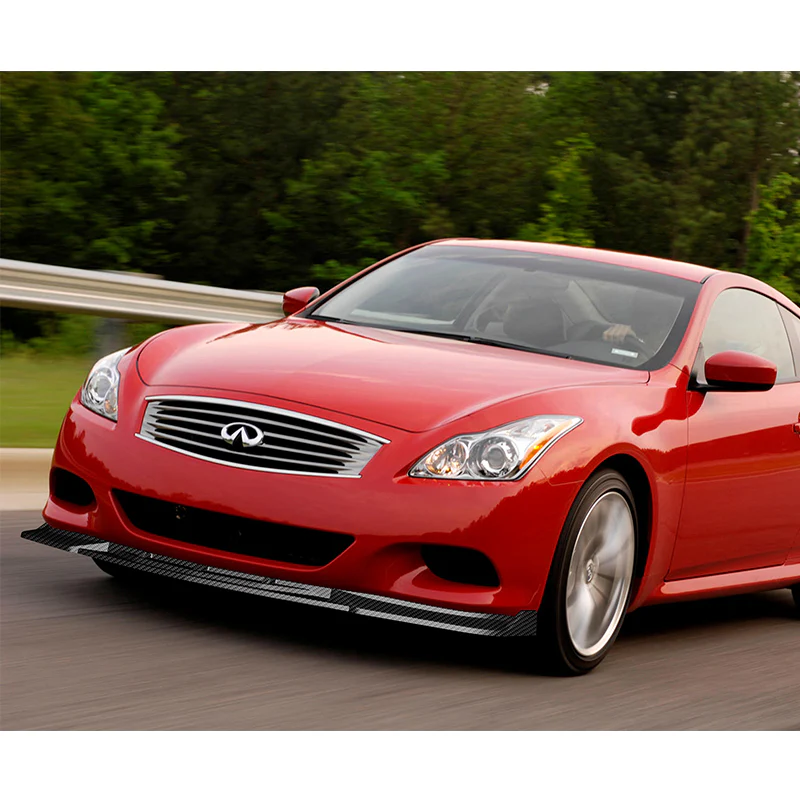 For 2008-2013 Infiniti G37 Coupe Carbon Look Sport Front Bumper Body Splitter Spoiler Lip 3PCS - Image 5