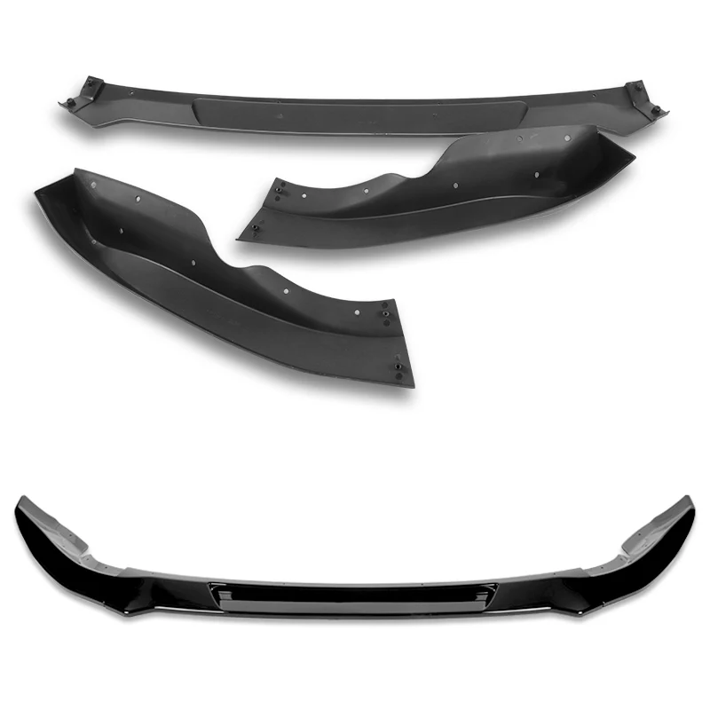 For 2009-2012 Nissan 370Z Z34 CT-Style Painted Black Front Bumper Body Splitter Spoiler Lip 3PCS - Image 3