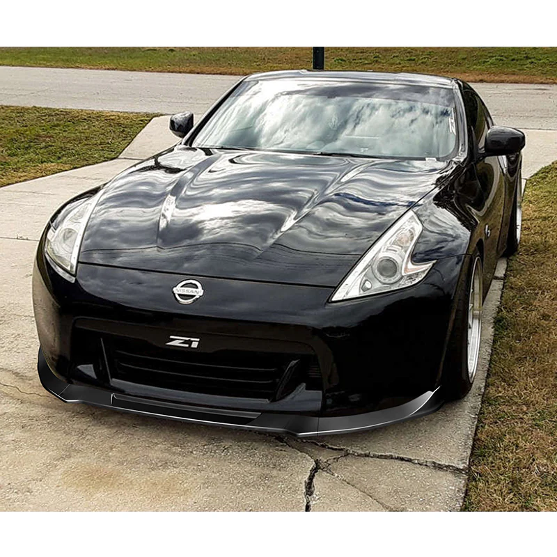 For 2009-2012 Nissan 370Z Z34 CT-Style Painted Black Front Bumper Body Splitter Spoiler Lip 3PCS - Image 5