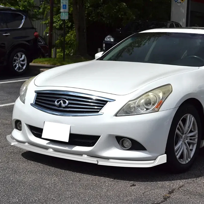 For 2010-2013 Infiniti G37 Sedan 4DR Painted White JDM Front Bumper Body Splitter Spoiler Lip 3PCS - Image 5