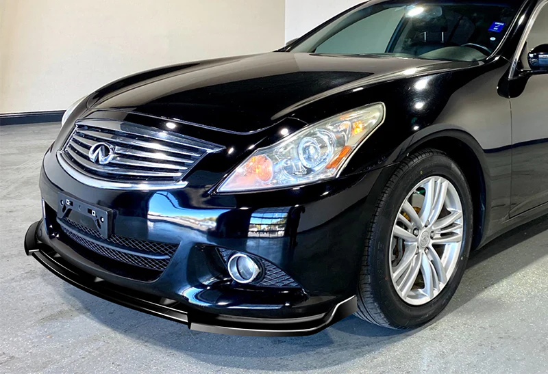 For 2010-2013 Infiniti G37 Sedan 4DR Painted Black JDM Front Bumper Body Splitter Spoiler Lip 3PCS - Image 5