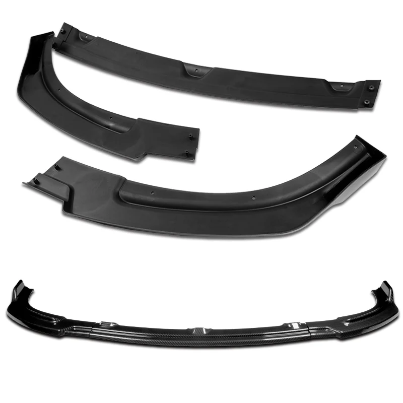 For 2010-2013 Infiniti G37 Sedan 4DR Carbon Look JDM Front Bumper Body Splitter Spoiler Lip 3PCS - Image 2