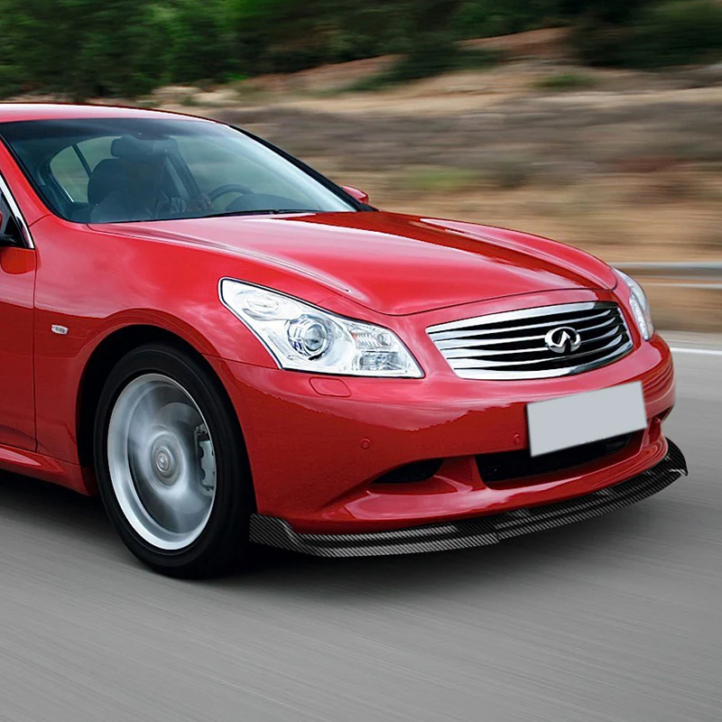For 2010-2013 Infiniti G37 Sedan 4DR Carbon Look JDM Front Bumper Body Splitter Spoiler Lip 3PCS - Image 5