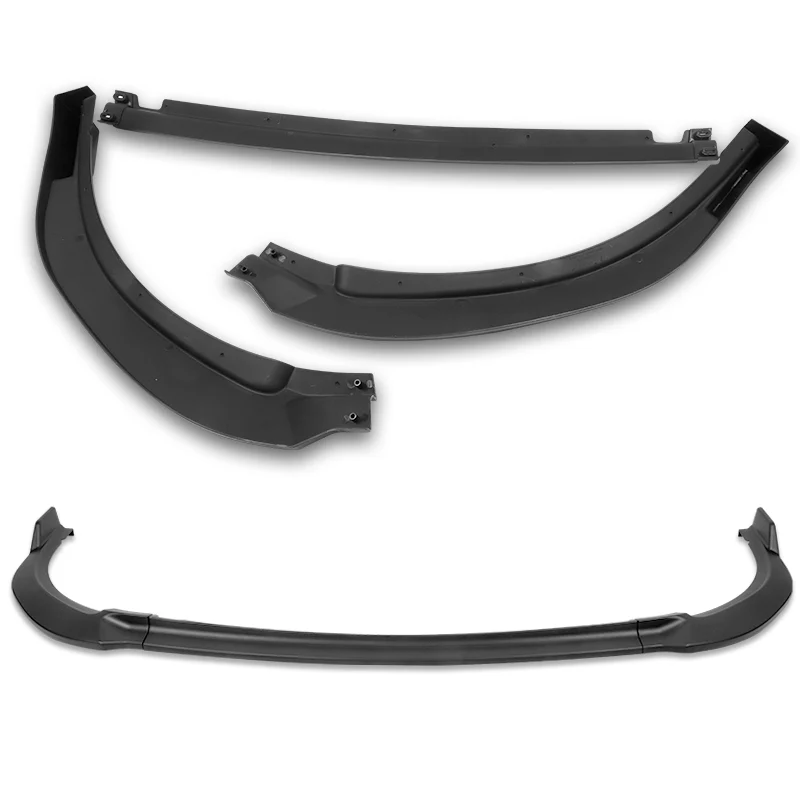 For 2017-2019 Toyota Corolla L LE XLE Type S Matte Black Front Bumper Body Splitter Spoiler Lip 3PCS - Image 3