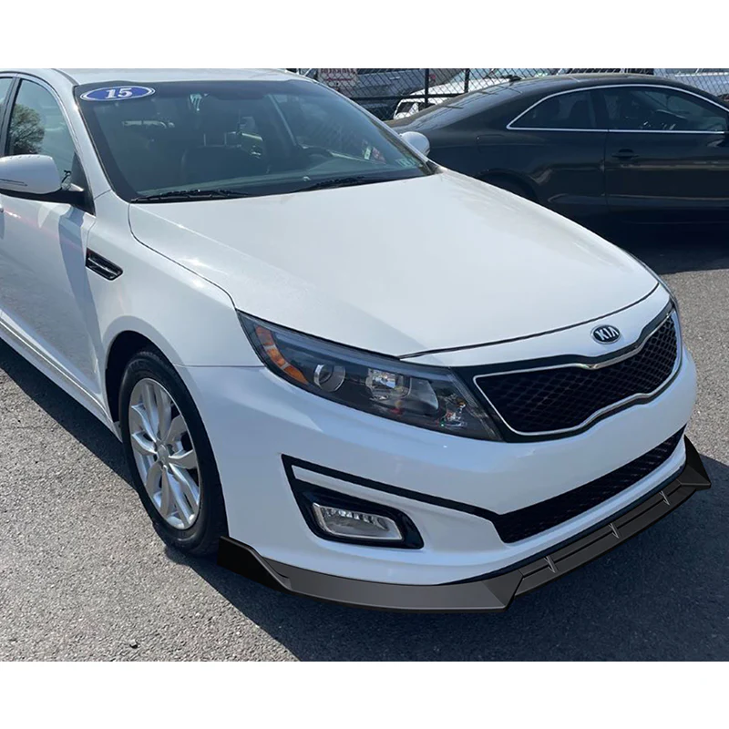 For 2014-2015 Kia Optima STP-Style Matte Black Front Bumper Body Splitter Spoiler Lip 3PCS - Image 5