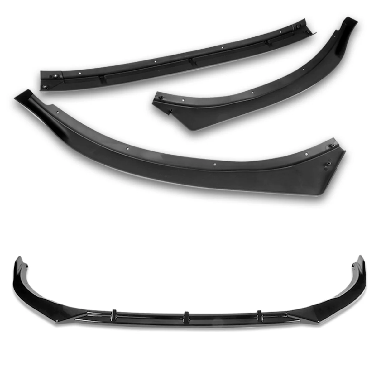 For 2011-2013 Kia Optima STP-Style Painted Black Front Bumper Body Splitter Spoiler Lip 3PCS - Image 3