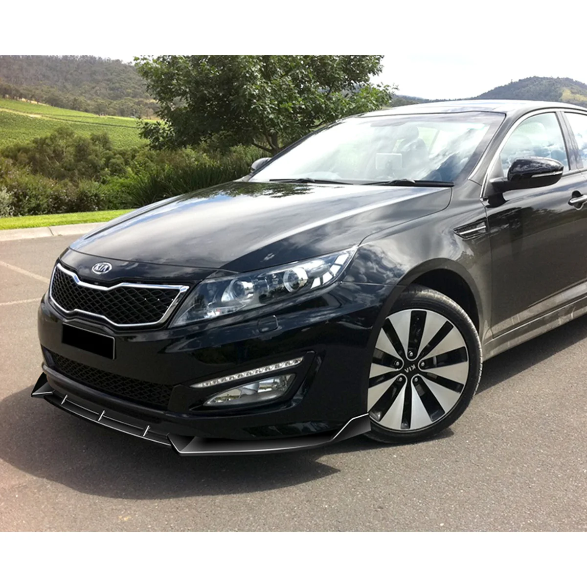 For 2011-2013 Kia Optima STP-Style Painted Black Front Bumper Body Splitter Spoiler Lip 3PCS - Image 5