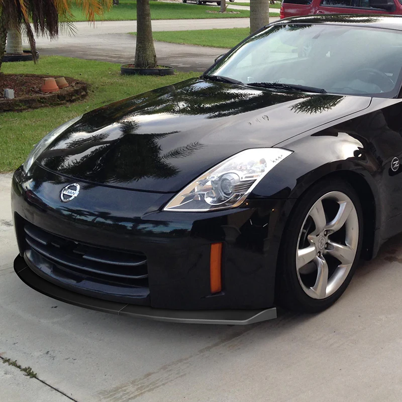 For 2006-2009 Nissan 350Z Z33 GT-Style Matte Black Front Bumper Body Splitter Spoiler Lip 3PCS - Image 5