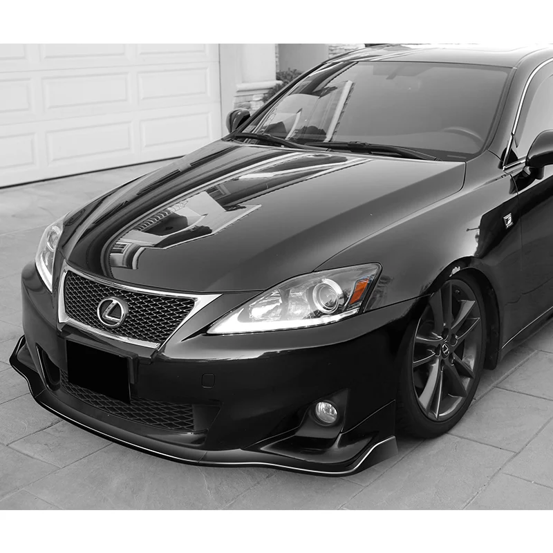 For 2011-2013 Lexus IS250 IS350 Painted Black Front Bumper Body Splitter Spoiler Lip 3PCS - Image 5
