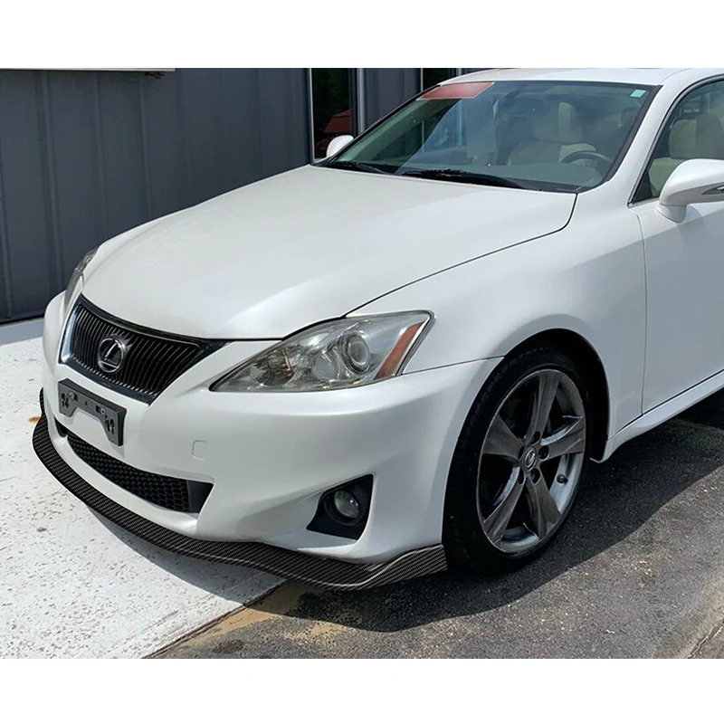 For 2011-2013 Lexus IS250 IS350 Carbon Look Front Bumper Body Splitter Spoiler Lip 3PCS - Image 5