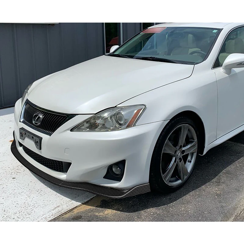 For 2011-2013 Lexus IS250 IS350 Real Carbon Fiber Front Bumper Body Splitter Spoiler Lip 3PCS - Image 5
