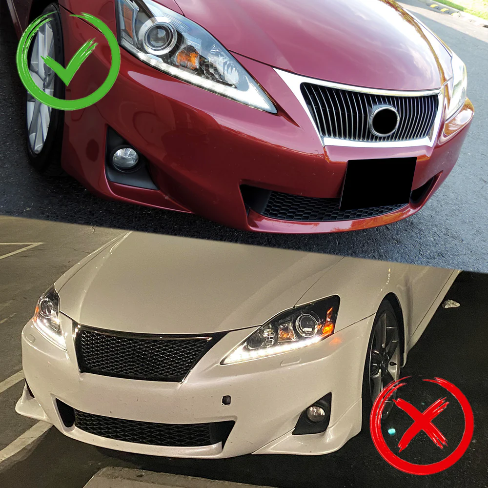For 2011-2013 Lexus IS250 IS350 Real Carbon Fiber Front Bumper Body Splitter Spoiler Lip 3PCS - Image 6