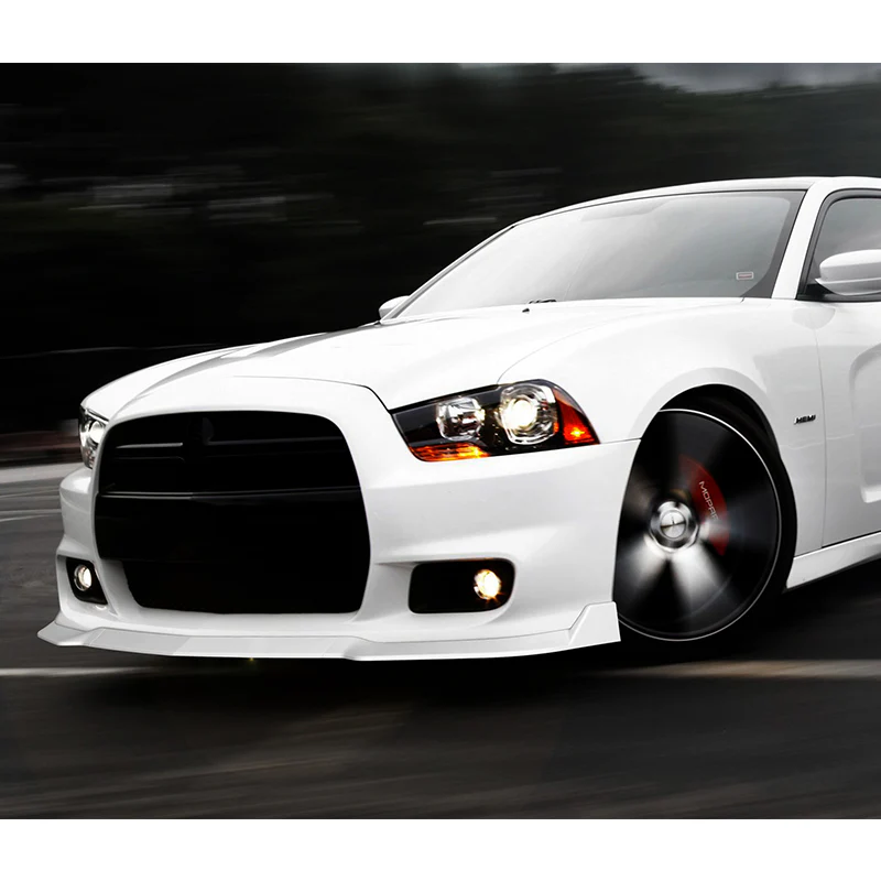 For 2011-2014 Dodge Charger SRT Painted White Front Bumper Body Splitter Spoiler Lip 3PCS - Image 5