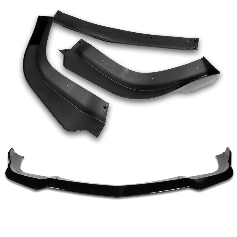 For 2011-2014 Dodge Charger SRT Painted Black Front Bumper Body Splitter Spoiler Lip 3PCS - Image 4