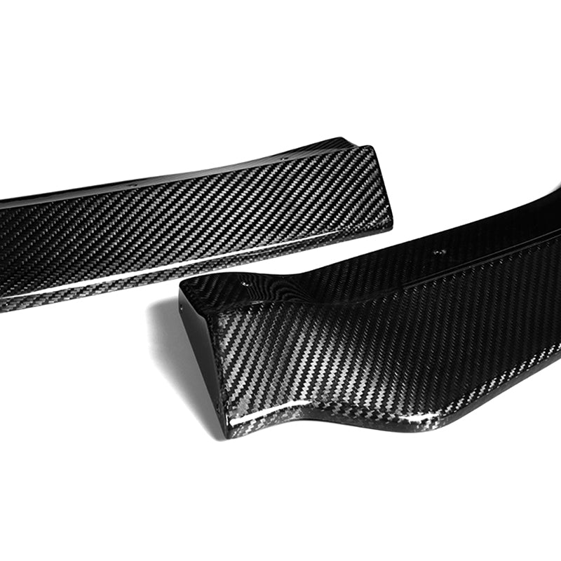 For 2011-2014 Dodge Charger SRT Real Carbon Fiber Front Bumper Body Splitter Spoiler Lip 3PCS - Image 2