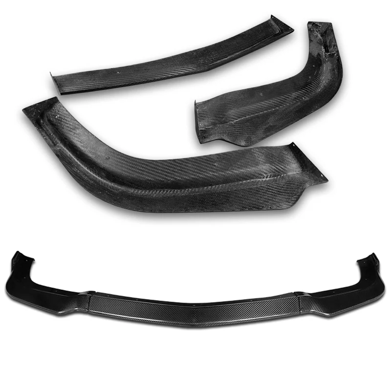 For 2011-2014 Dodge Charger SRT Real Carbon Fiber Front Bumper Body Splitter Spoiler Lip 3PCS - Image 4