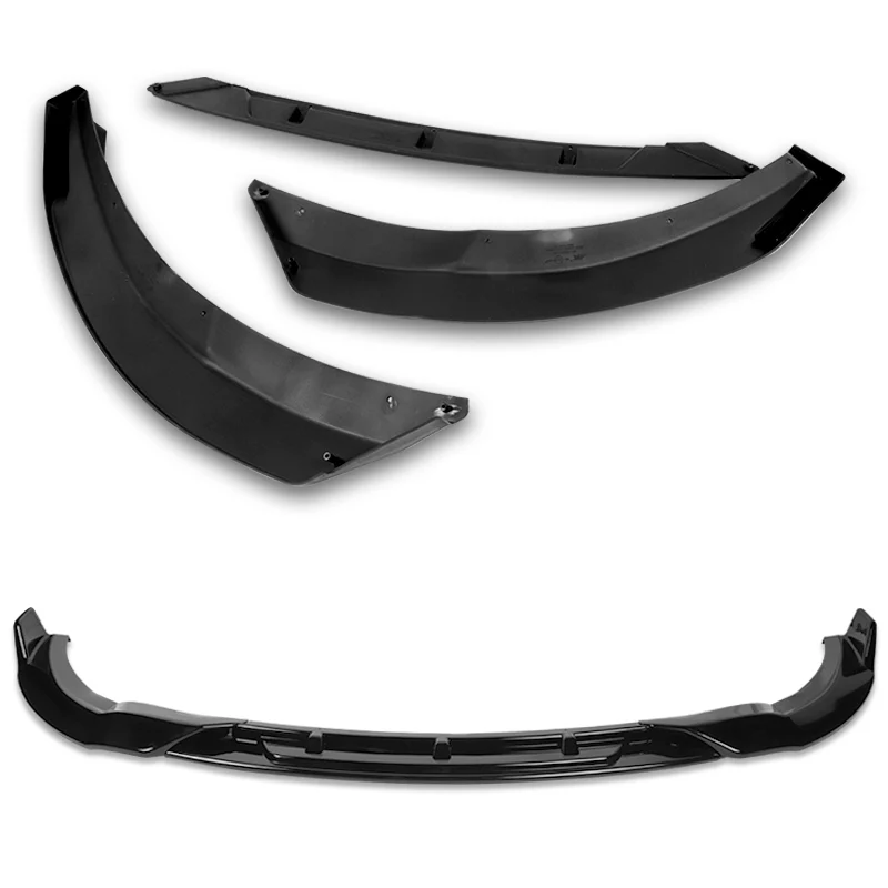 For 2011-2014 Hyundai Sonata STP-Style Painted Black Sport Front Bumper Body Splitter Spoiler Lip 3PCS - Image 3