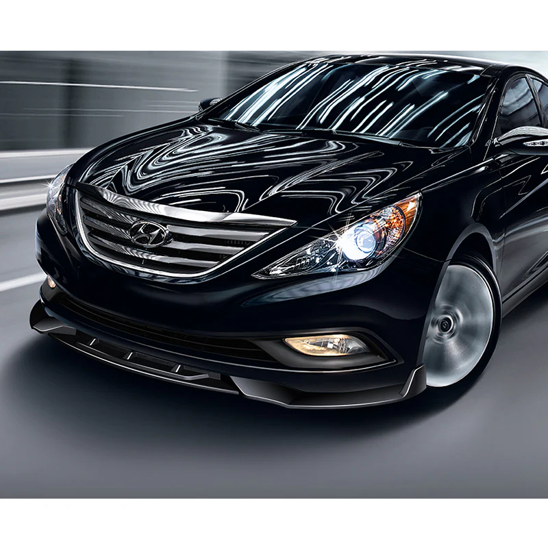 For 2011-2014 Hyundai Sonata STP-Style Painted Black Sport Front Bumper Body Splitter Spoiler Lip 3PCS - Image 5