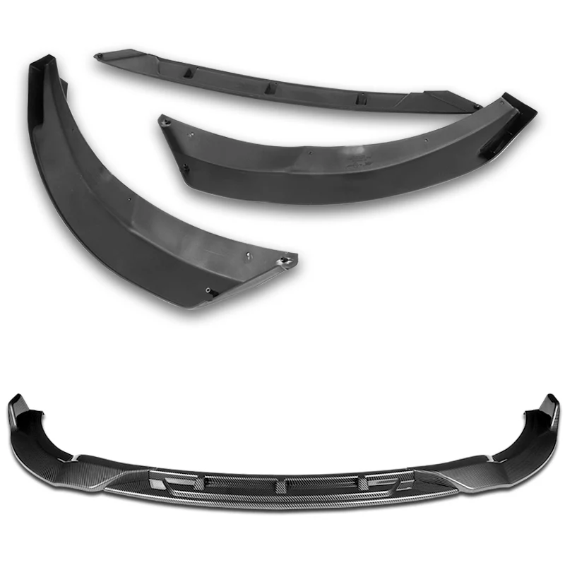 For 2011-2014 Hyundai Sonata STP-Style Carbon Look Sport Front Bumper Body Splitter Spoiler Lip 3PCS - Image 3