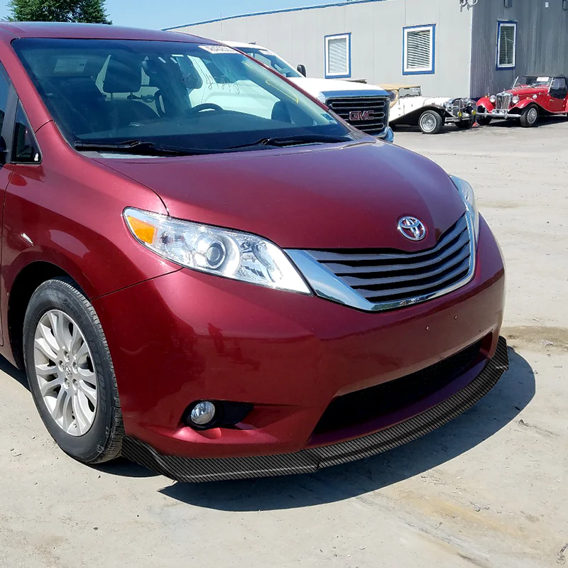 For 2011-2015 Toyota Sienna MP-Style Carbon Look Front Bumper Body Splitter Spoiler Lip 3PCS - Image 5