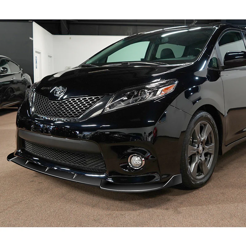 For 2011-2017 Toyota Sienna SE MP-Style Painted Black Front Bumper Body Splitter Spoiler Lip 3PCS - Image 5