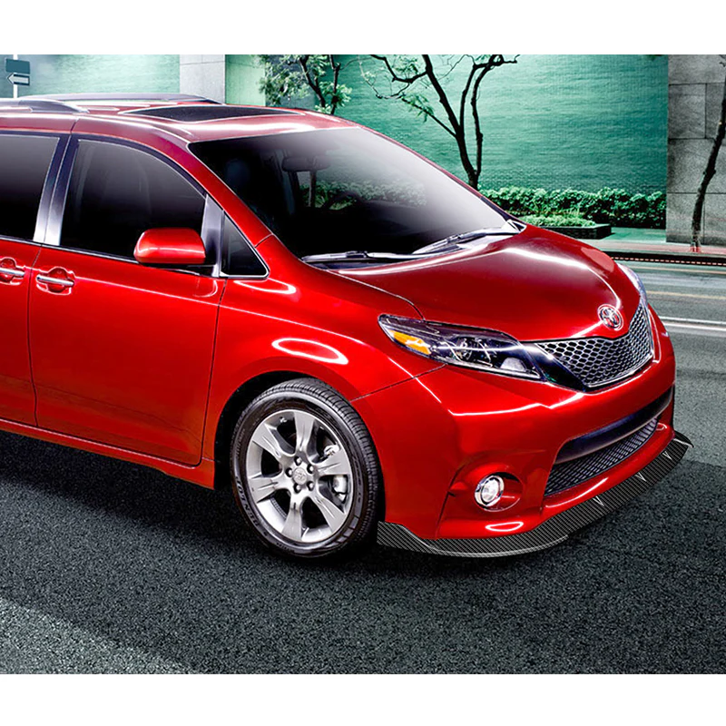 For 2011-2017 Toyota Sienna SE MP-Style Carbon Look Front Bumper Body Splitter Spoiler Lip 3PCS - Image 5