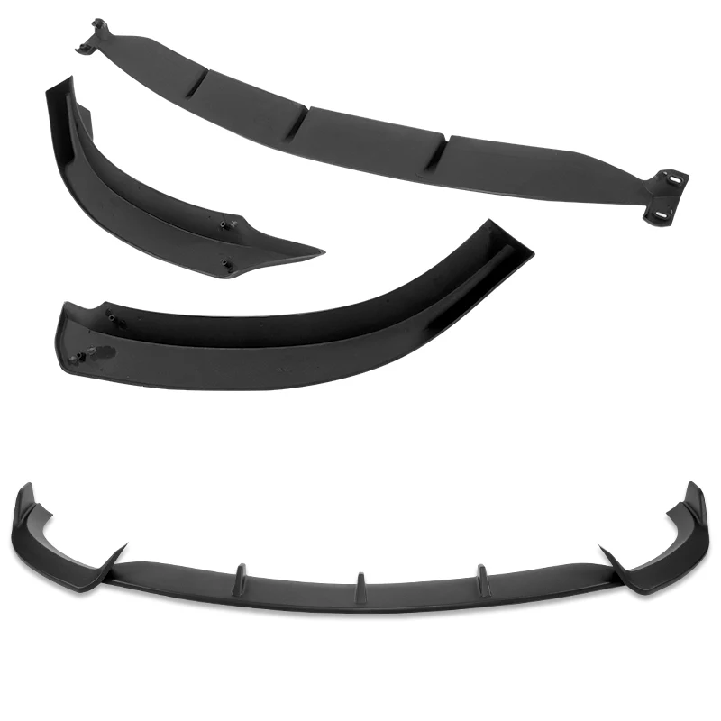 For 2017-2020 Mercedes E-Class W213 Unpainted Matte Black Front Bumper Body Splitter Spoiler Lip 3PCS - Image 4