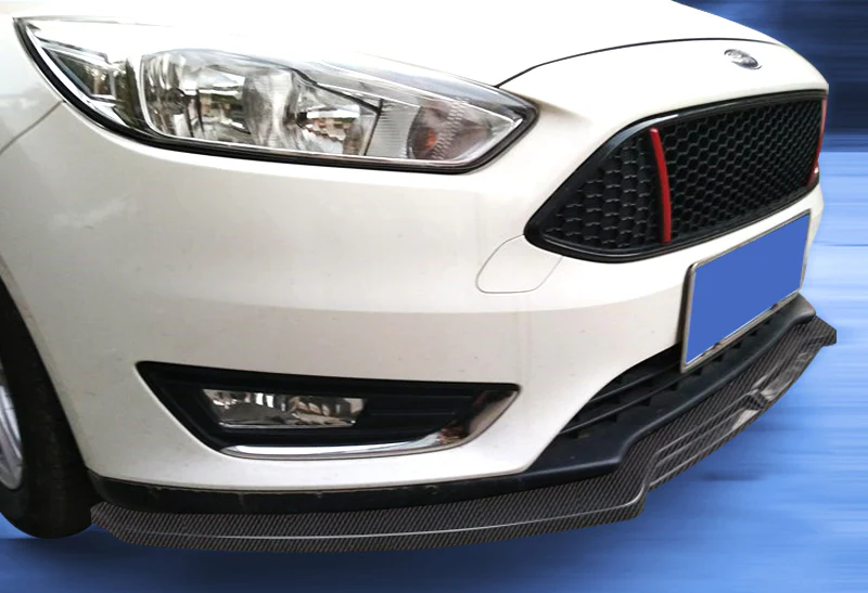 For 2012-2018 Ford Focus Carbon Look Front Bumper Body Splitter Spoiler Lip 3PCS - Image 5