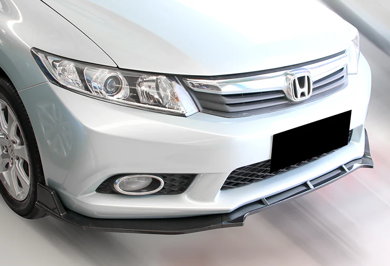 For 2012 Honda Civic 4DR 9Th JDM CS-Style Carbon Look Front Bumper Body Splitter Spoiler Lip 3PCS - Image 5