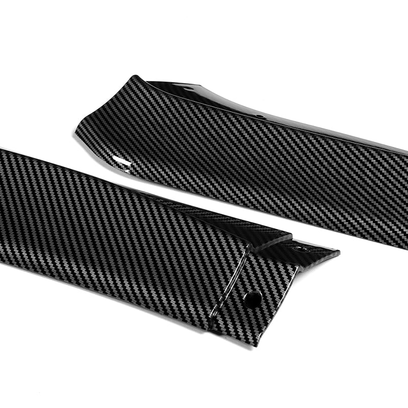 For 2013-2015 Honda Civic 4DR Carbon Look Aero-Style Front Bumper Body Splitter Spoiler Lip 3PCS - Image 2
