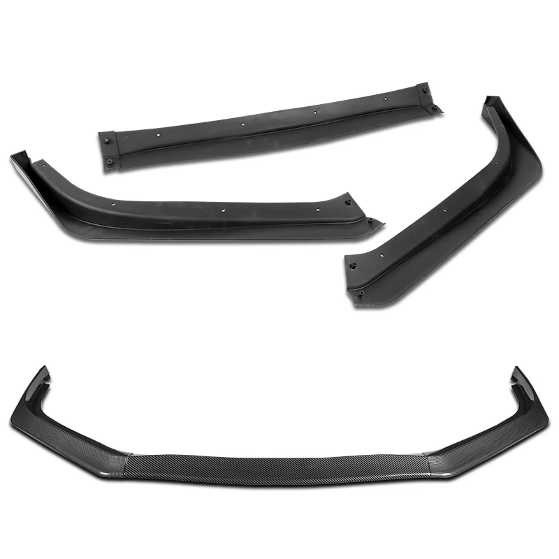 For 2013-2015 Honda Civic 4DR Carbon Look Aero-Style Front Bumper Body Splitter Spoiler Lip 3PCS - Image 4
