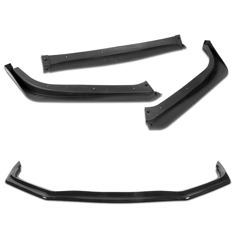 For 2013-2015 Honda Civic 4DR Painted Black Aero-Style Front Bumper Body Splitter Spoiler Lip 3PCS - Image 3