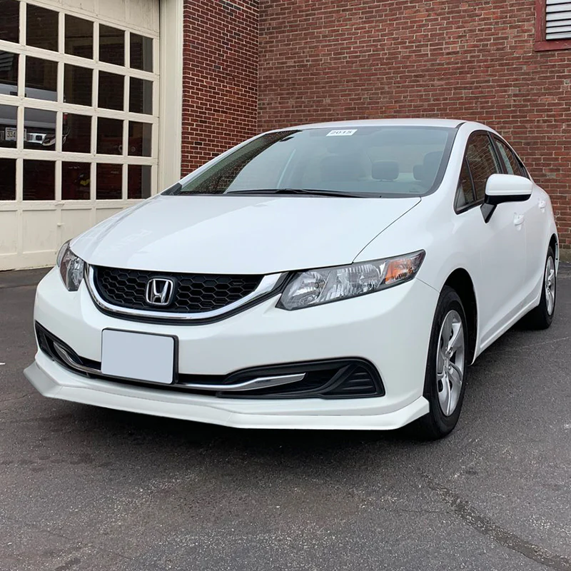 For 2013-2015 Honda Civic 4DR Painted White Aero-Style Front Bumper Body Splitter Spoiler Lip 3PCS - Image 5
