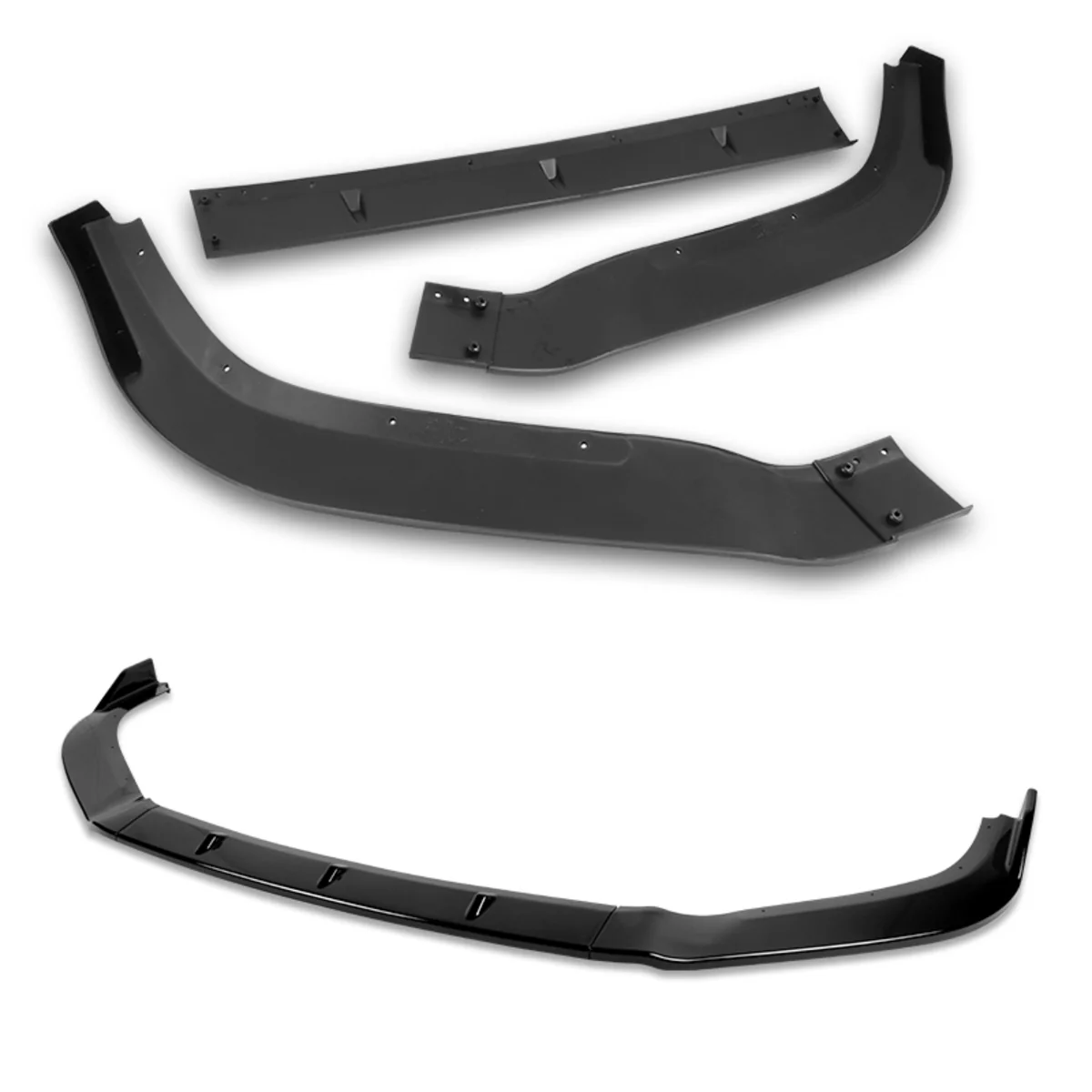 For 2013-2015 Nissan Altima Sedan Painted Black Front Bumper Body Splitter Spoiler Lip 3PCS - Image 3