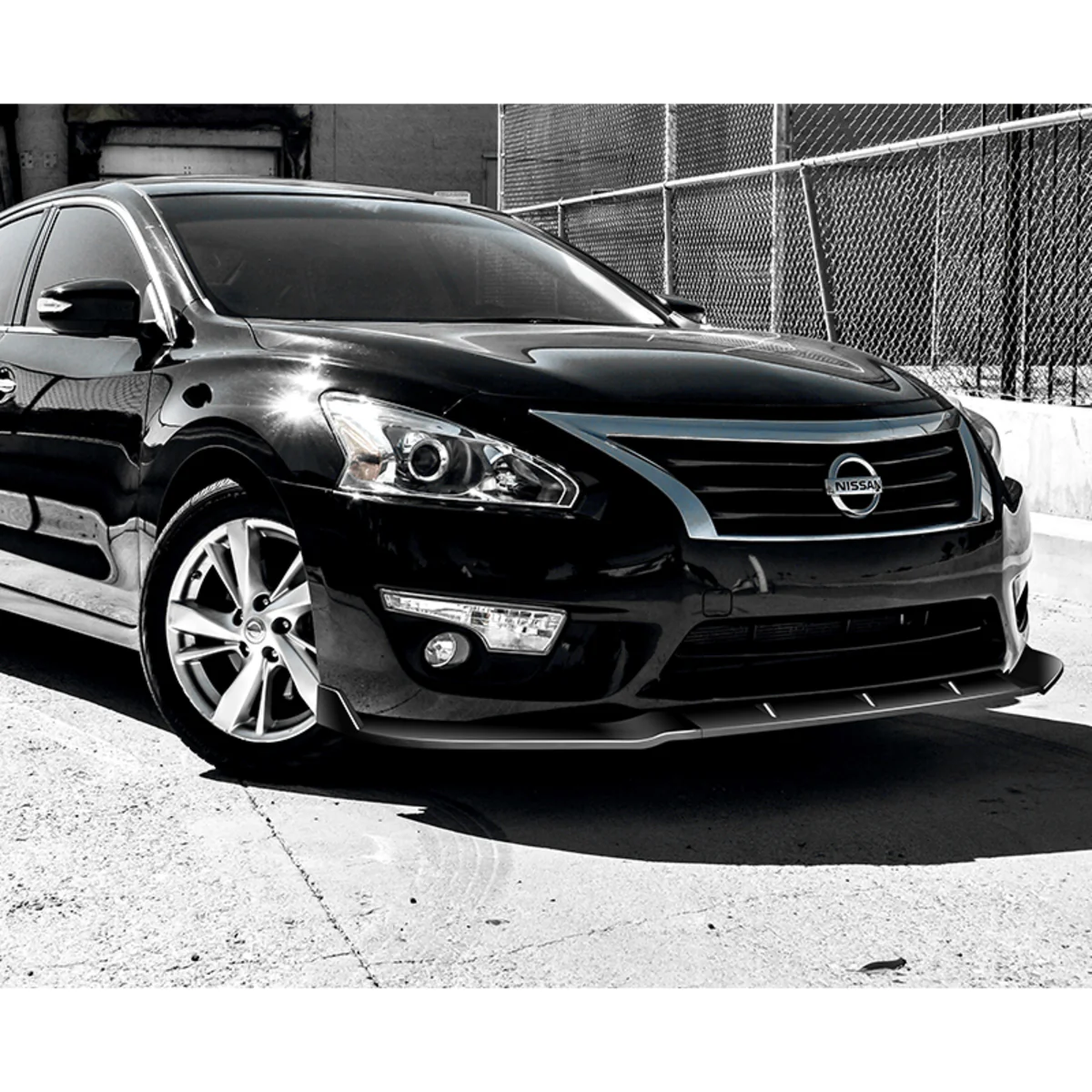 For 2013-2015 Nissan Altima Sedan Painted Black Front Bumper Body Splitter Spoiler Lip 3PCS - Image 5