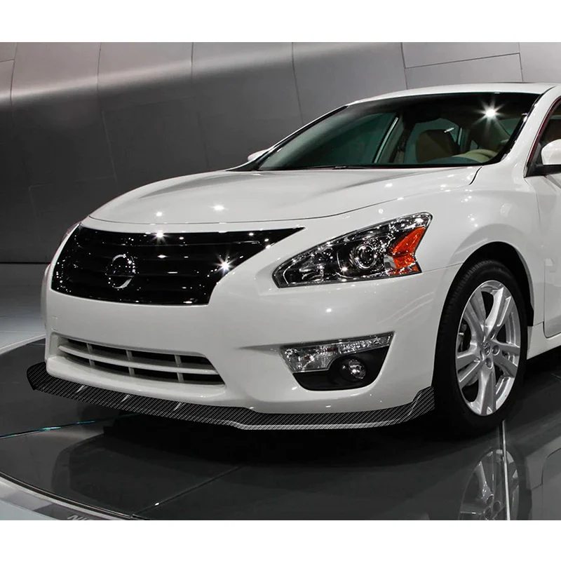 For 2013-2015 Nissan Altima Sedan Carbon Look Front Bumper Body Splitter Spoiler Lip 3PCS - Image 5